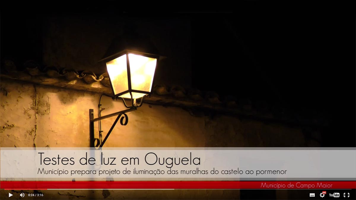 Vídeo - Testes de Iluminação das Muralha de Ouguela
